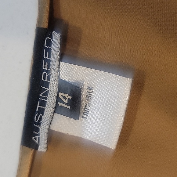 Austin Reed 100% Silk Brown Blouse Plus Size 14 - Picture 2 of 3